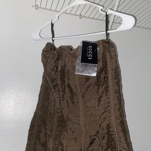 Beautiful Gucci Chocolate dress. Corset makes figure looks hourglass & perfect.